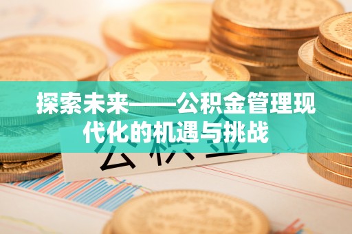 石拐探索未来——公积金管理现代化的机遇与挑战
