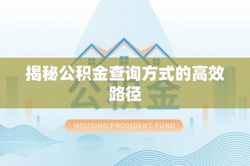 石拐揭秘公积金查询方式的高效路径